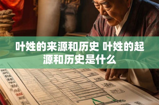 叶姓的来源和历史 叶姓的起源和历史是什么