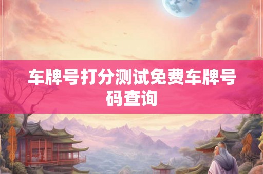 车牌号打分测试免费车牌号码查询
