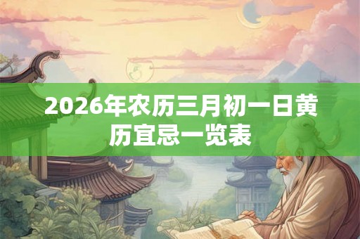 2026年农历三月初一日黄历宜忌一览表