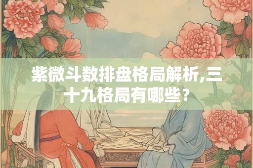 紫微斗数排盘格局解析,三十九格局有哪些？