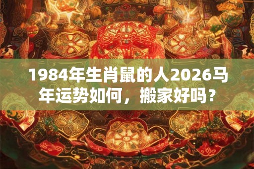 1984年生肖鼠的人2026马年运势如何,搬家好吗? 1984年生肖鼠的人2026马年运势如何,搬家好吗?