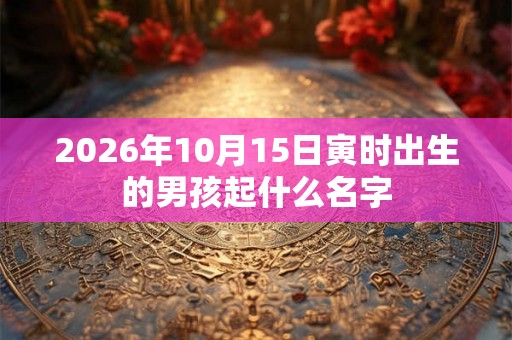 2026年10月15日寅时出生的男孩起什么名字 2026年10月15日寅时出生的男孩起什么名字