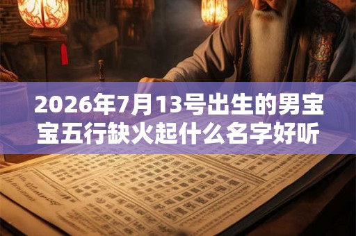 2026年7月13号出生的男宝宝五行缺火起什么名字好听