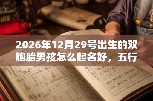 2026年12月29号出生的双胞胎男孩怎么起名好，五行属什么