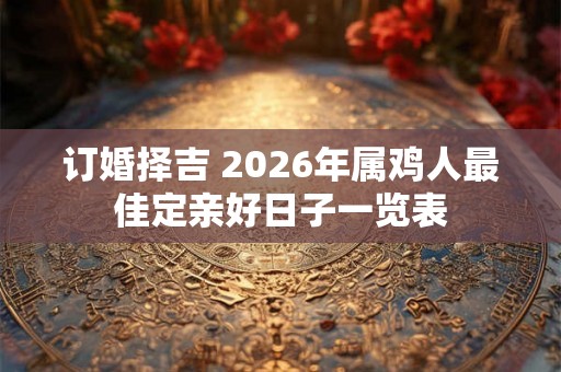 订婚择吉 2026年属鸡人最佳定亲好日子一览表 订婚择吉 2026年属鸡人最佳定亲好日子一览表