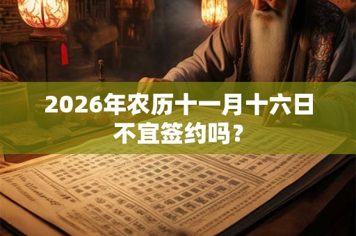 2026年农历十一月十六日不宜签约吗？