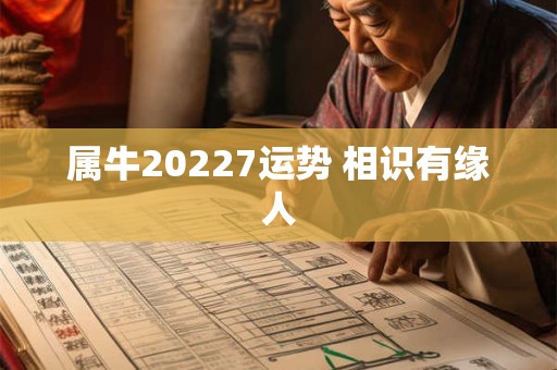 属牛20227运势 相识有缘人