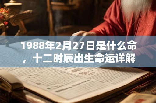 1988年2月27日是什么命，十二时辰出生命运详解