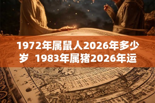 1972年属鼠人2026年多少岁  1983年属猪2026年运势