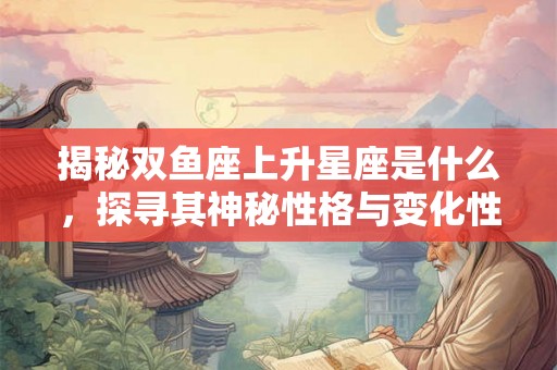 揭秘双鱼座上升星座是什么,探寻其神秘性格与变化性 揭秘双鱼座上升星座是什么,探寻其神秘性格与变化性
