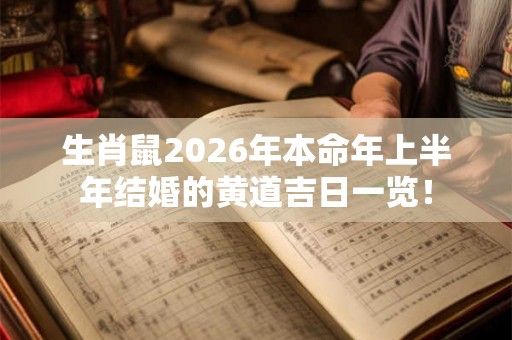 生肖鼠2026年本命年上半年结婚的黄道吉日一览！