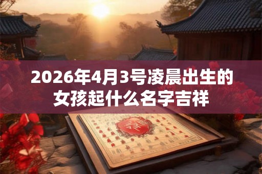 2026年4月3号凌晨出生的女孩起什么名字吉祥