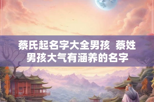 蔡氏起名字大全男孩  蔡姓男孩大气有涵养的名字
