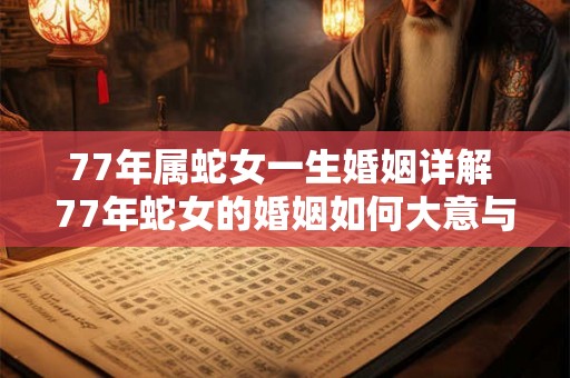 77年属蛇女一生婚姻详解 77年蛇女的婚姻如何大意与原句相同