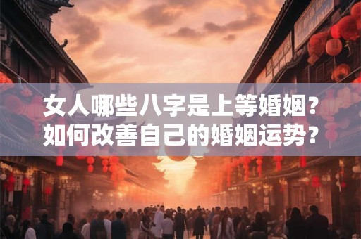 女人哪些八字是上等婚姻？如何改善自己的婚姻运势？
