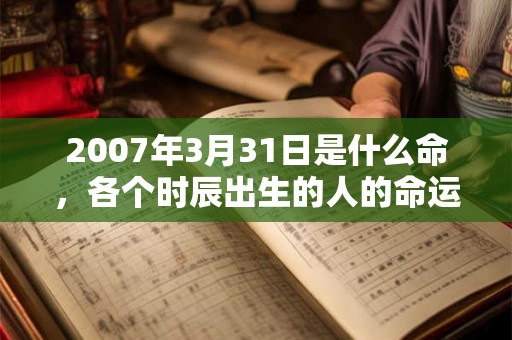 2007年3月31日是什么命，各个时辰出生的人的命运