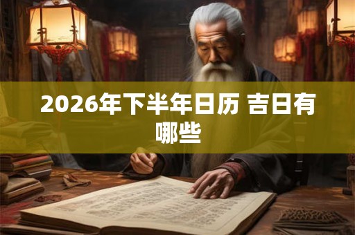2026年下半年日历 吉日有哪些