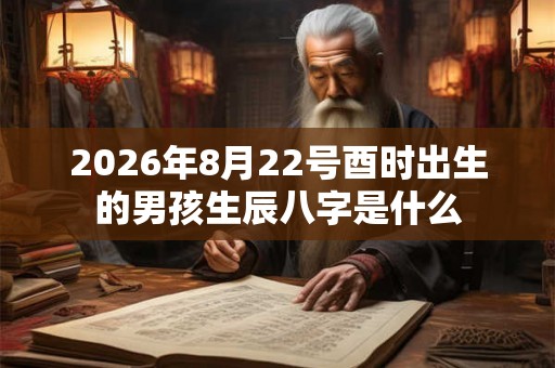 2026年8月22号酉时出生的男孩生辰八字是什么