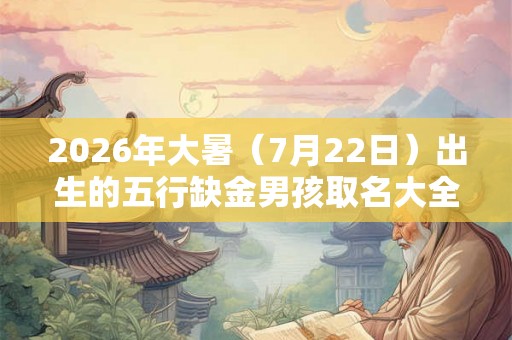 2026年大暑(7月22日)出生的五行缺金男孩取名大全! 2026年大暑(7月22日)出生的五行缺金男孩取名大全!