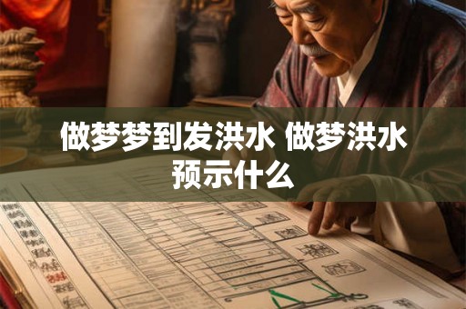 做梦梦到发洪水 做梦洪水预示什么