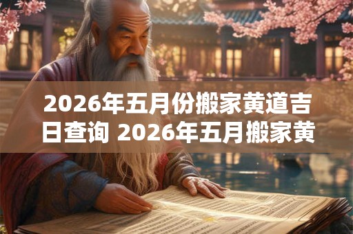 2026年五月份搬家黄道吉日查询 2026年五月搬家黄道吉日是哪天 2026年五月份搬家黄道吉日查询 2026年五月搬家黄道吉日是哪天