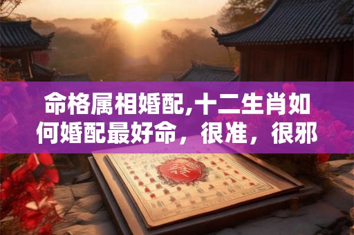 命格属相婚配,十二生肖如何婚配最好命，很准，很邪门
