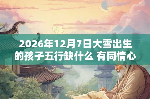 2026年12月7日大雪出生的孩子五行缺什么 有同情心懂得理财