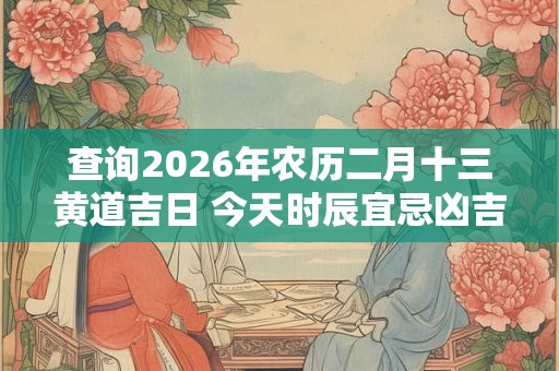 查询2026年农历二月十三黄道吉日 今天时辰宜忌凶吉