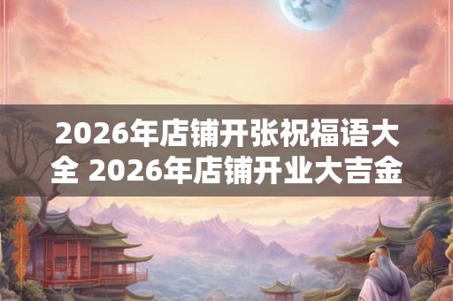 2026年店铺开张祝福语大全 2026年店铺开业大吉金句