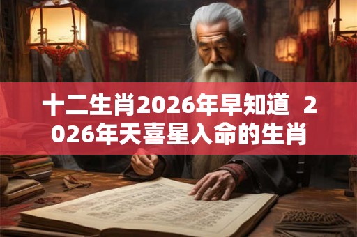 十二生肖2026年早知道  2026年天喜星入命的生肖