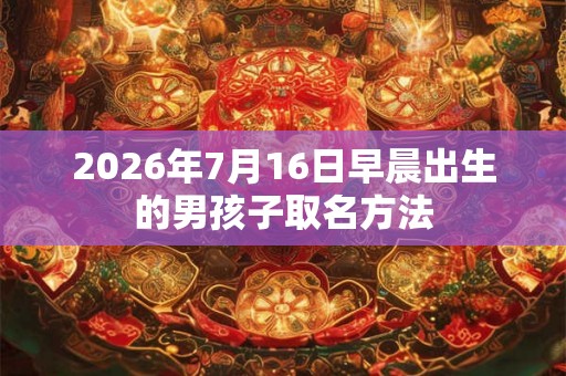 2026年7月16日早晨出生的男孩子取名方法