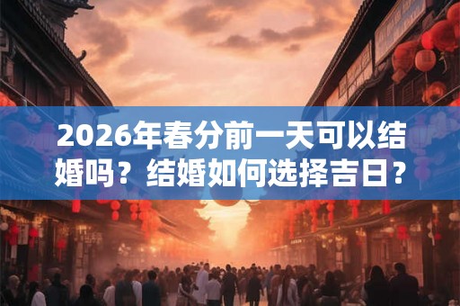 2026年春分前一天可以结婚吗？结婚如何选择吉日？
