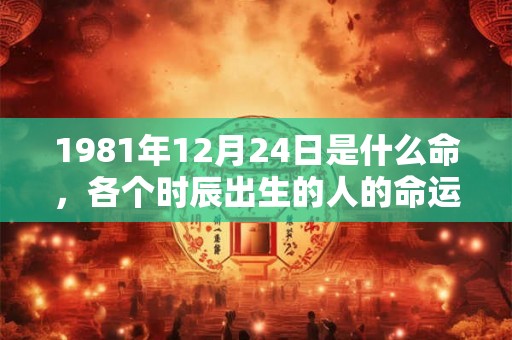 1981年12月24日是什么命，各个时辰出生的人的命运