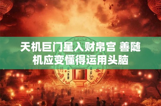 天机巨门星入财帛宫 善随机应变懂得运用头脑 天机巨门星入财帛宫 善随机应变懂得运用头脑