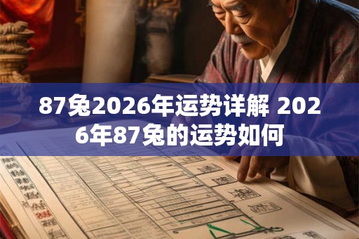 87兔2026年运势详解 2026年87兔的运势如何