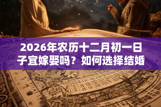 2026年农历十二月初一日子宜嫁娶吗？如何选择结婚吉日？