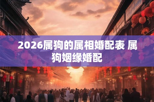 2026属狗的属相婚配表 属狗姻缘婚配