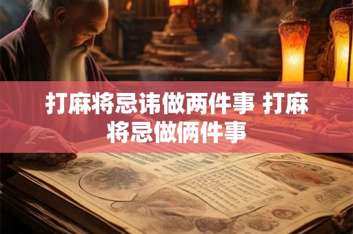 打麻将忌讳做两件事 打麻将忌做俩件事