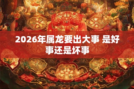 2026年属龙要出大事 是好事还是坏事