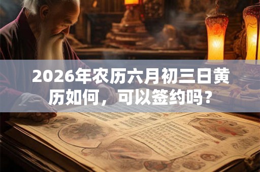 2026年农历六月初三日黄历如何,可以签约吗? 2026年农历六月初三日黄历如何,可以签约吗?
