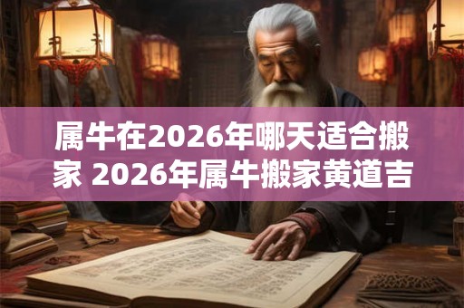 属牛在2026年哪天适合搬家 2026年属牛搬家黄道吉日