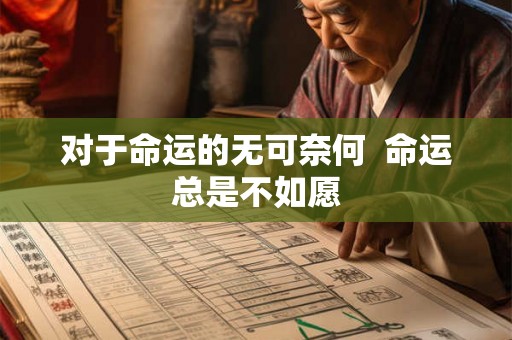 对于命运的无可奈何  命运总是不如愿