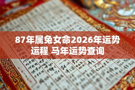 87年属兔女命2026年运势运程 马年运势查询