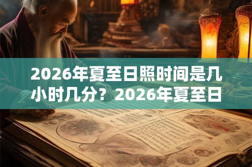 2026年夏至日照时间是几小时几分？2026年夏至日子好吗？
