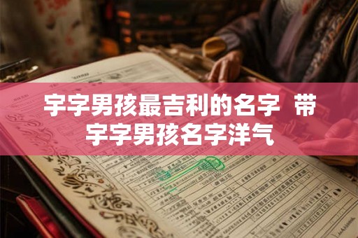 宇字男孩最吉利的名字  带宇字男孩名字洋气