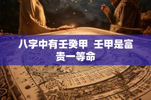 八字中有壬癸甲  壬甲是富贵一等命