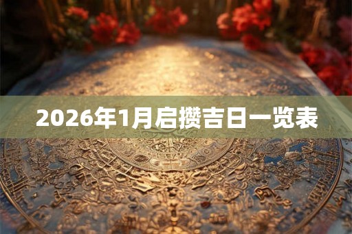 2026年1月启攒吉日一览表 2026年1月启攒吉日一览表