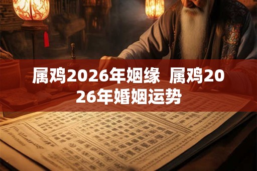 属鸡2026年姻缘  属鸡2026年婚姻运势
