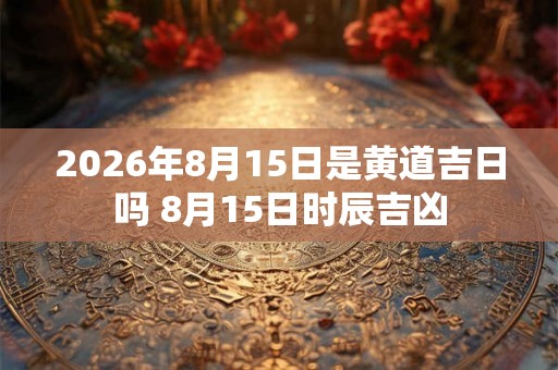 2026年8月15日是黄道吉日吗 8月15日时辰吉凶