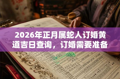 2026年正月属蛇人订婚黄道吉日查询，订婚需要准备什么？